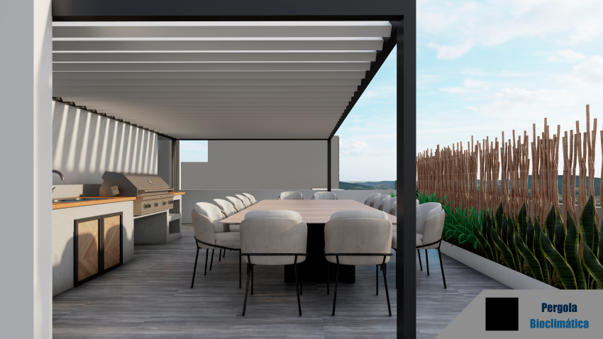 Pergola-Bioclimática-color-negro-con-blanco-Abierto-3-e1665379847687